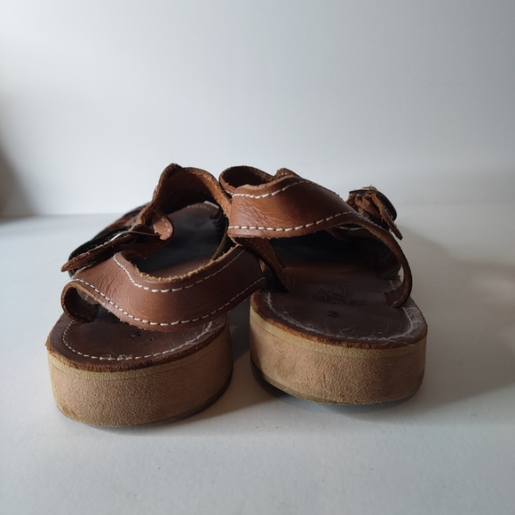 Vintage Mexican Leather Huarache Sandals – Multicolor Woven Flats - Picture 6 of 6